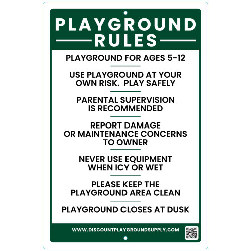 Aluminum Playground Sign - Ages 5-12 - Sign Only Aluminum Playground Sign - Ages 5-12 - Sign Only