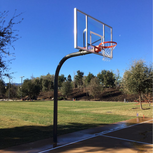 Gooseneck Basketball Package with Double Ring Breakaway Rim and Acrylic Backboard