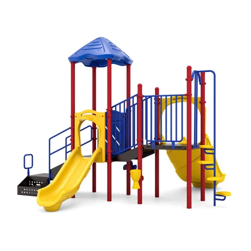 Outdoor Playground With Roof Double Rush Playset - Drum Side - Primary