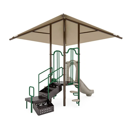 Preschool Outdoor Playground Willow Hut Playset with Shade Roof - Nature