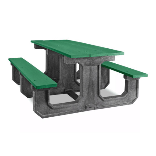 Outdoor Plastic Rectangular Picnic Table - Green