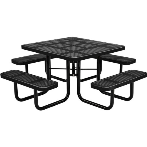 Outdoor Square Thermoplastic Punched Steel Picnic Table - Portable Outdoor Square Thermoplastic Punched Steel Picnic Table - Portable