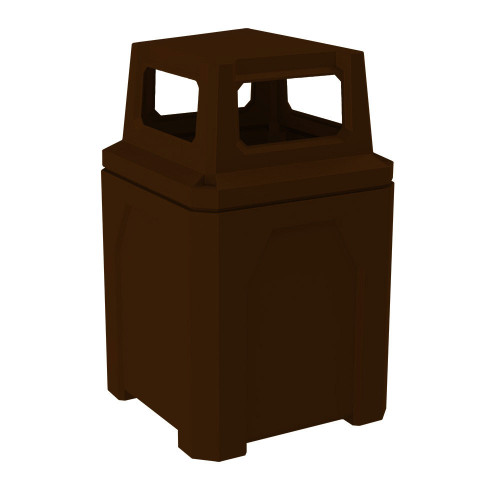 52 Gallon Classic Square Receptacle with 4-Way Open Top - Assembly