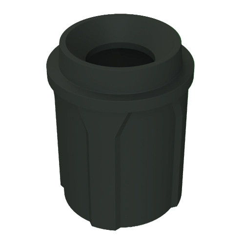 42 Gallon Classic Round Plastic Receptacle with Funnel Lid and 11'' Hole - Assembly