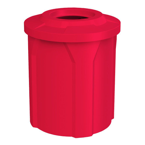 42 Gallon Classic Round Plastic Receptacle with Flat Top - 11'' Hole - Assembly