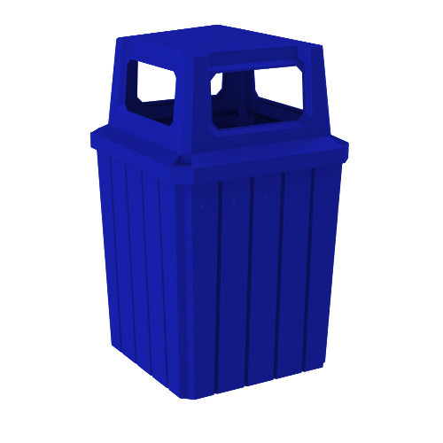 52 Gallon Signature Square Plastic Receptacle with 4-Way Top - Assembly
