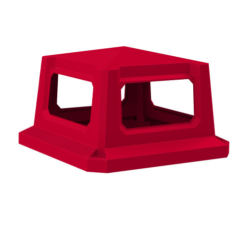 Square Can Plastic Quad Side Open Lid Top