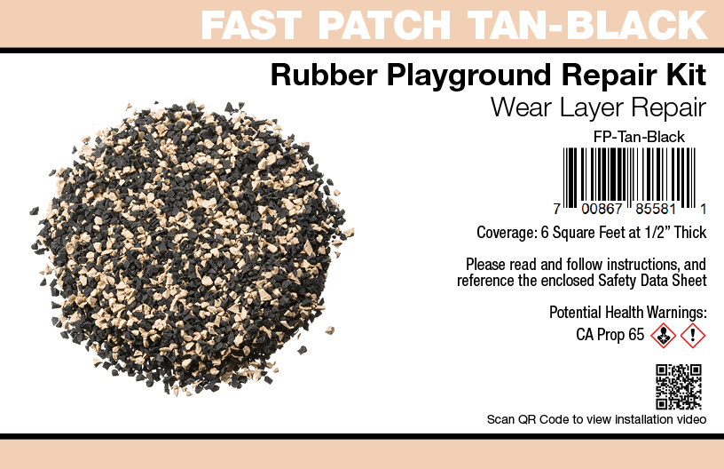 Fast Patch Poured-in-Place Rubber Surface Playground Repair Kit - Tan-Black