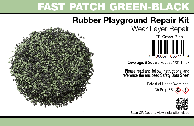 Fast Patch Poured-in-Place Rubber Surface Playground Repair Kit -  Green-Black