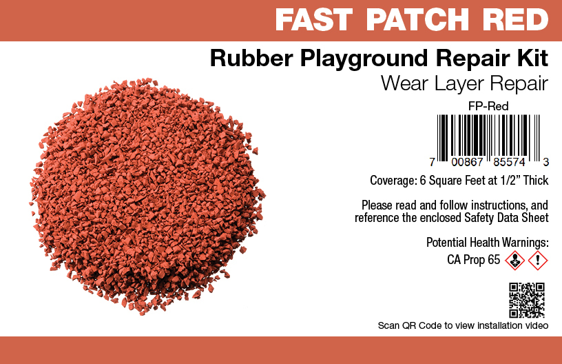 Fast Patch Poured-in-Place Surfacing Repair Kit Fix Rubber Playground – Red