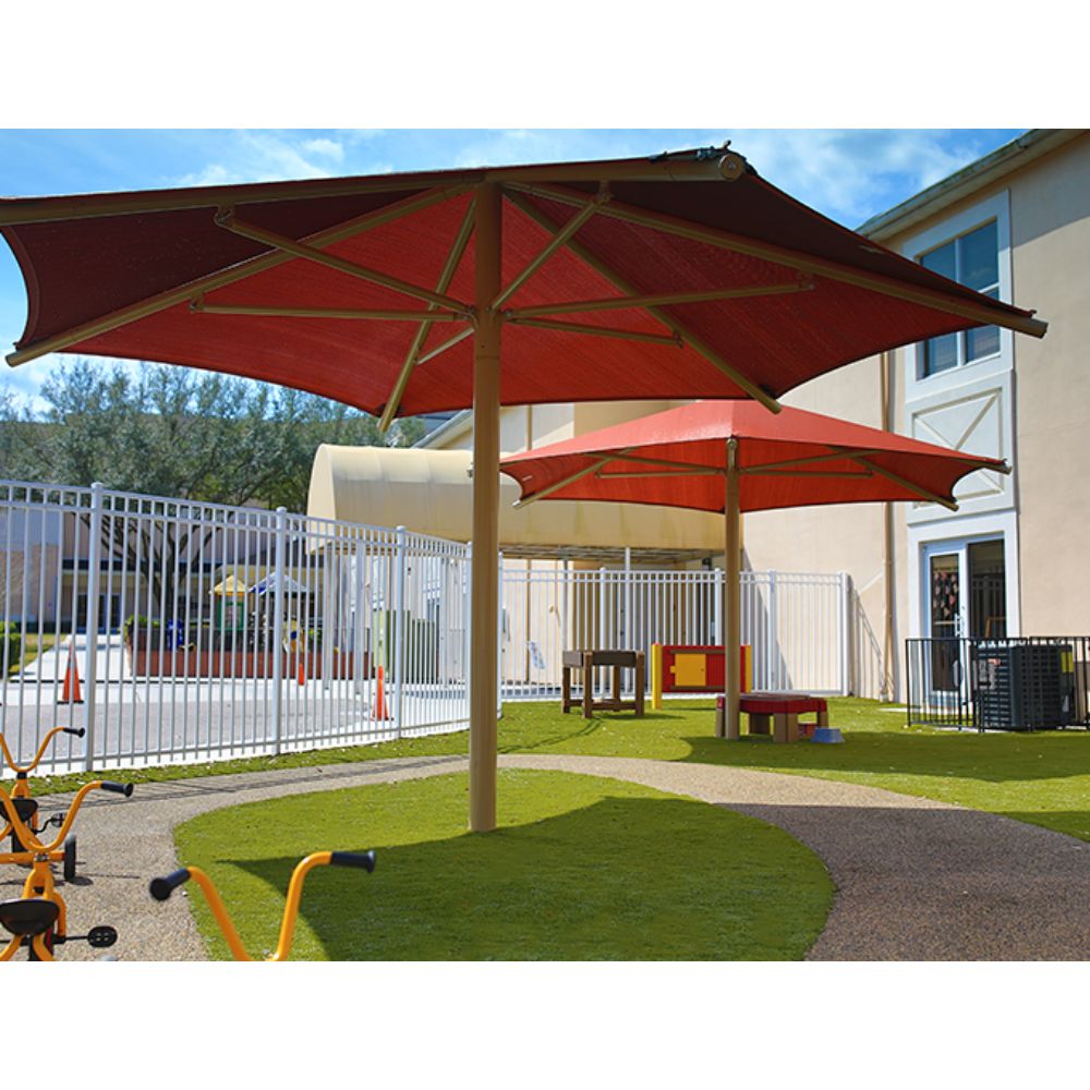 12' x 12'x 8' High Inground Hexagon Umbrella Shade with