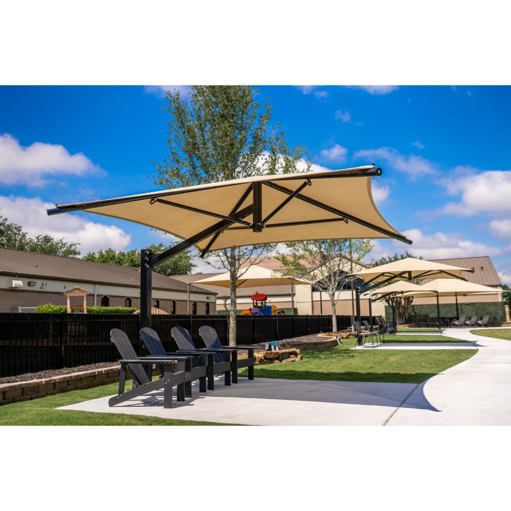 14' x 14'x 8' High Square Cantilever Umbrella Shade with Glide - Discount  Playground Supply