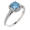 Platinum Sky Blue Topaz and 0.33 Carat Diamond Ring