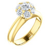 Beautiful 18 Karat Yellow Gold 0.20 Carat Diamond Cluster Engagement Ring