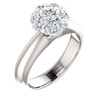 Platinum 1.00 Carat Diamond Cluster Engagement Ring