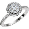 Shop Platinum 0.33 Carat Diamond Halo Style Cluster Engagement Ring