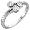 14 Karat White Gold 0.33 Carat Diamond 3 Stone Bezel Set Ring