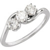 Platinum 0.75 Carat Diamond 3 Stone Ring