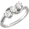 Platinum 1.00 Carat Diamond 3 Stone Ring