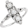 Shop 14 Karat White Gold 0.50 Carat 3 Stone Diamond Ring