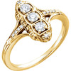 14 Karat Yellow Gold 0.33 Carat Diamond 3-Stone Ring