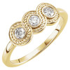 Buy 14 Karat Yellow Gold 0.33 Carat Diamond 3 Stone Ring