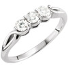 14 Karat White Gold 0.50 Carat Diamond 3 Stone Ring