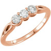 Shop 14 Karat Rose Gold 0.33 Carat Diamond 3 Stone Ring