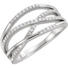 14 Karat White Gold 0.20 Carat Diamond Criss Cross Ring