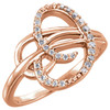 14 Karat Rose Gold 00.17 Carat Diamond Ring