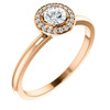 14 Karat Rose Gold 0.33 Carat Diamond Ring