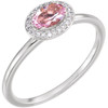 14 Karat White Gold Morganite and .07 Carat Diamond Ring