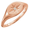 Fabulous 14 Karat Rose Gold .02 Carat Round Genuine Diamond Ring