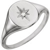 Buy 14 Karat White Gold .02 Carat Diamond Signet Ring