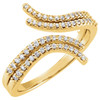 14 Karat Yellow Gold 0.25 Carat Diamond Bypass Ring
