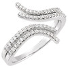 Platinum 0.25 Carat Diamond Bypass Ring