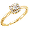 14 Karat Yellow Gold 0.25 Carat Diamond Stackable Ring