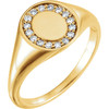 Buy 14 Karat Yellow Gold 0.17 Carat Diamond Signet Ring