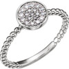 Buy 14 Karat White Gold 0.17 Carat Diamond Cluster Beaded Ring