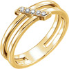 14 Karat Yellow Gold .05 Carat Diamond Bar Ring