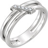 Platinum .05 Carat Diamond Bar Ring