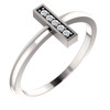 Genuine  14 Karat White Gold .05 Carat Diamond Bar Ring