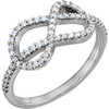 Genuine 14 Karat White Gold 0.33 Carat Diamond Knot Ring