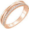 Genuine 14 Karat Rose Gold 0.25 Carat Diamond Criss Cross Ring