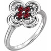 Lab Ruby Ring in Platinum Lab Ruby and 0.10 Carat Diamond Ring