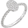 14 Karat White Gold 0.17 Carat Diamond Rope Cluster Ring