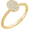 14 Karat Yellow Gold 0.17 Carat Diamond Rope Cluster Ring