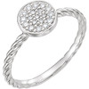 Platinum 0.17 Carat Diamond Cluster Rope Ring