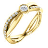 14 Karat Yellow Gold 3.4mm Round 0.33 Carat Diamondfinity-Inspired Ring