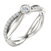 Sterling Silver 3.4mm Round 0.33 Carat Diamond Infinity Inspired Ring